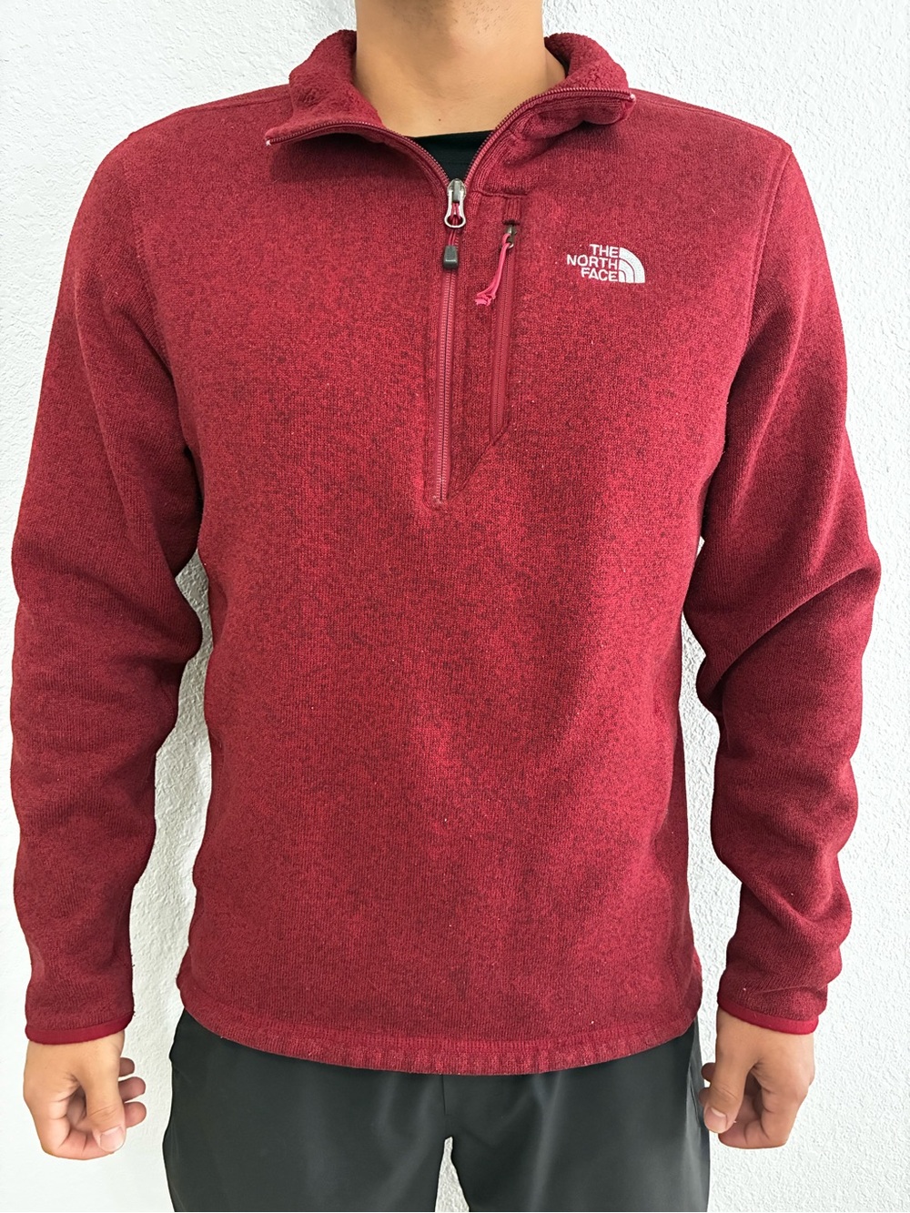 The North Face Men's Deep Red Half-Zip Fleece Pullover
